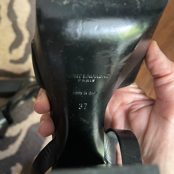 YSL LEATHER PLATFROM SANDALS SIZE 37 - Picture 10 of 10
